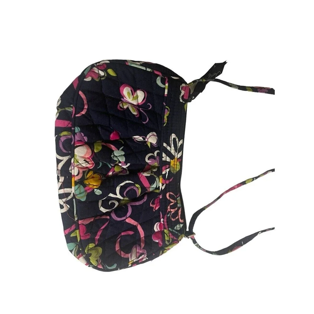 Vera Bradley Frannie Ribbon Crossbody Sling Bag Adjustable Strap Center Zip